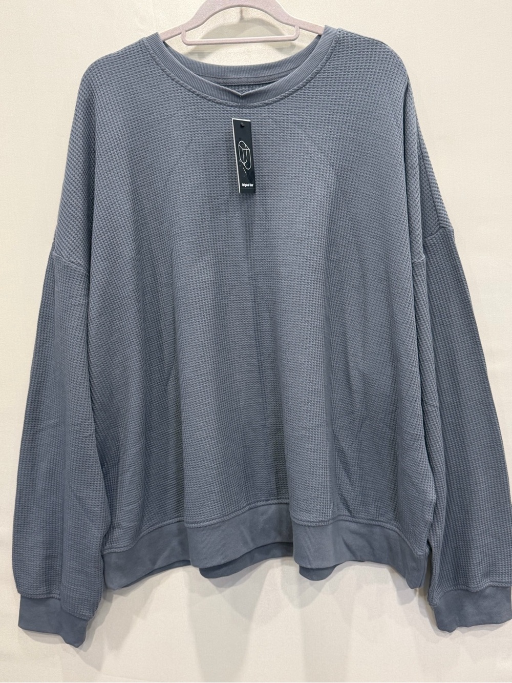 Original Use Men's Waffle Crewneck Sweater in Slate Blue